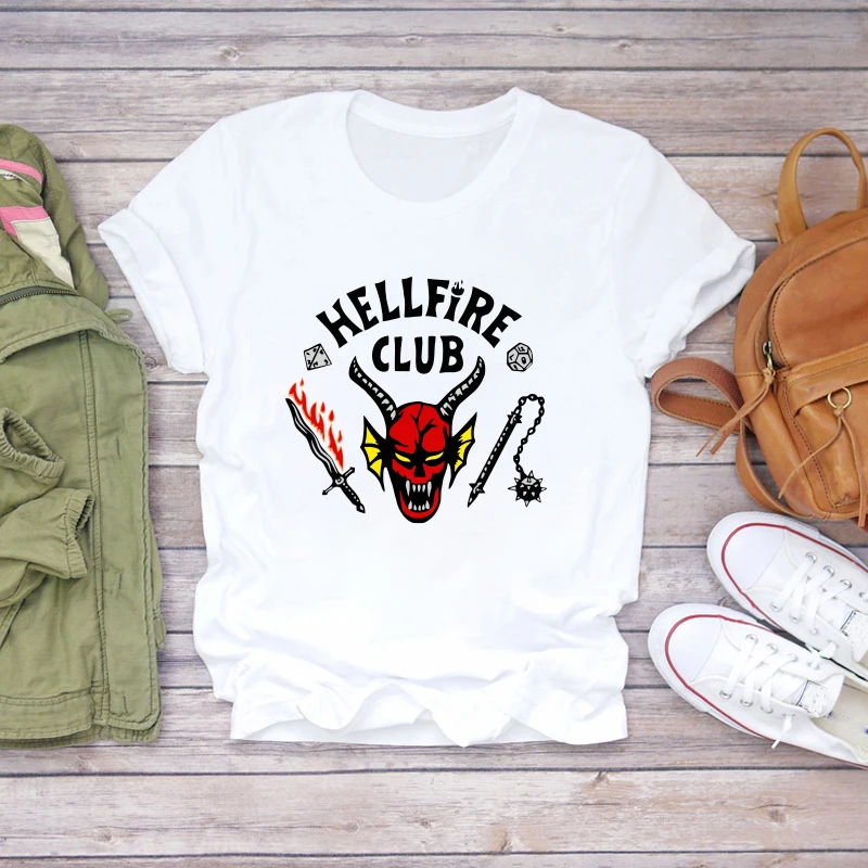 

Мультяшная Клубная футболка Hellfire 4, новая детская одежда для мальчиков и девочек, одежда унисекс, детская одежда, Топ