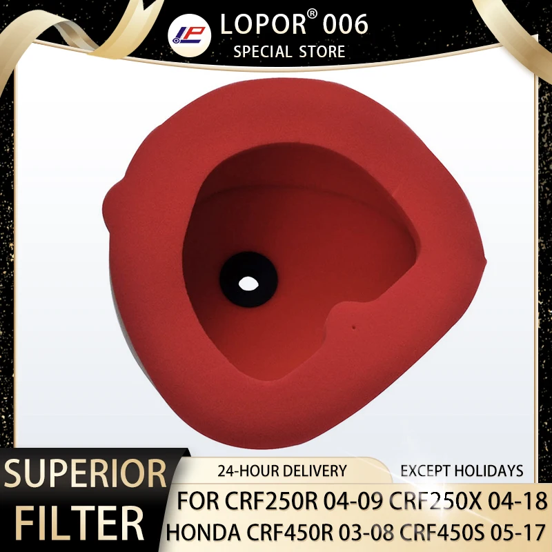 Мотоциклетный воздушный фильтр Lopor для Honda CRF250R CRF250X 04-19 CRF250XRL 15-17 CRF450R 03-08 CRF450X 05-17 CRF450XRL 15-16 HFF1018
