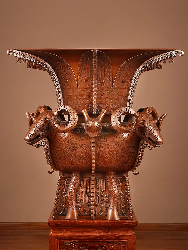 Медный Siyang квадратный zun орнамент