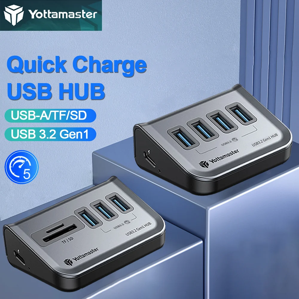 

Yottamaster USB HUB Type C Splitter To TF/SD Card Reader USB 3.0 Gen2 5Gbps Docking Station Laptop Adapter for PC MacBook Pro