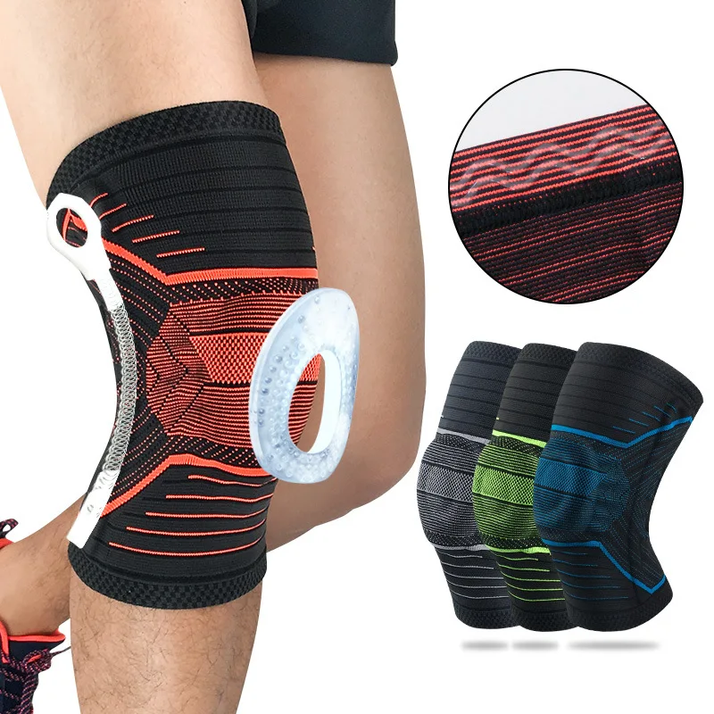 

1Pcs Silicone Non-slip Knee Brace Support Fitness Sport Knee Pads Patella Protector Basketball Running Compression Knee Sleeve