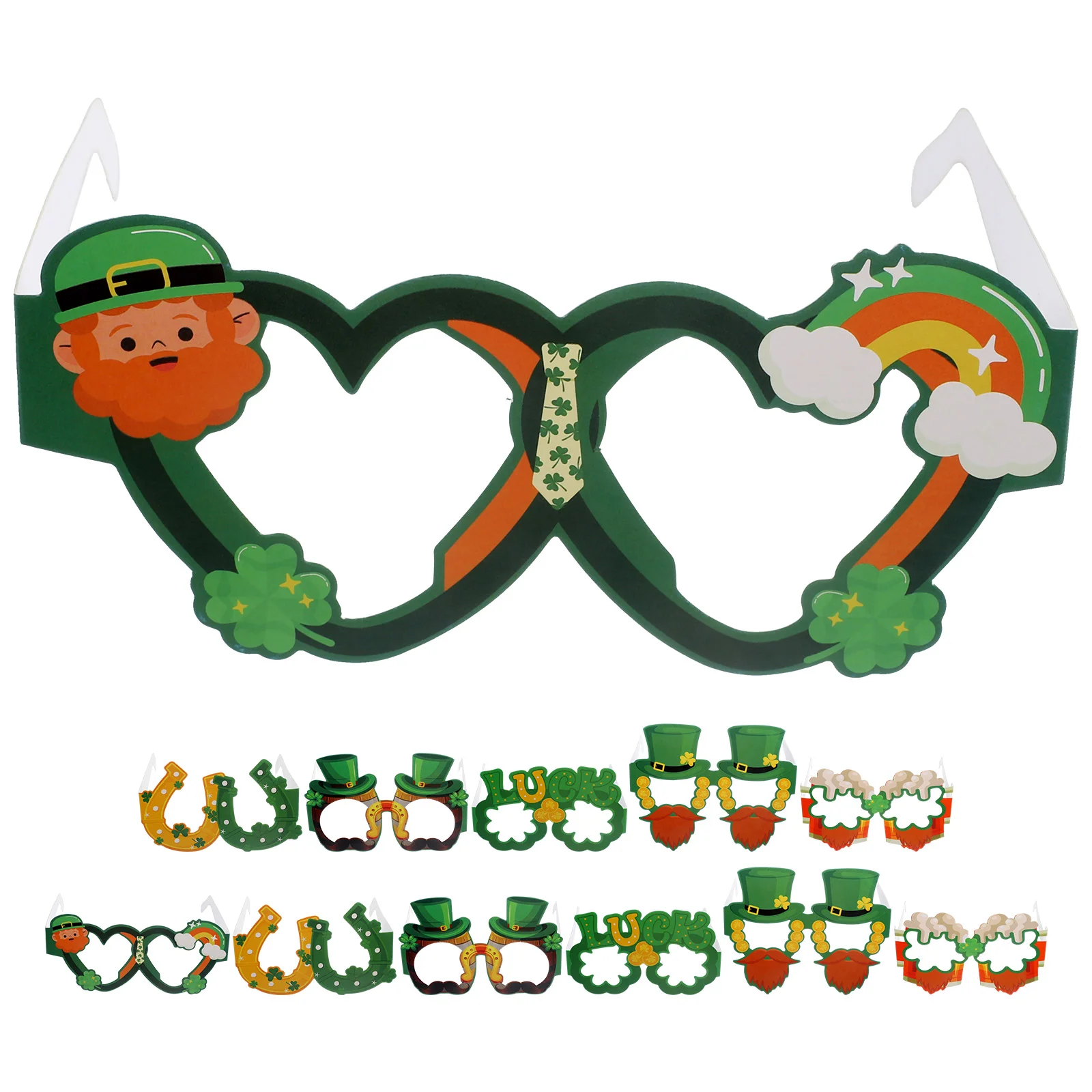 

12 Pcs Party Decoration Glasses St Patricks Day Eye Eyeglasses St Patrick's Frames The Gift Decorate Paper