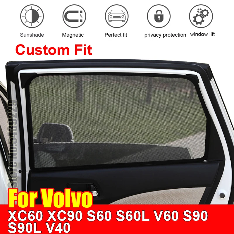 

For Volvo XC60 XC90 S60 S60L V60 S90 S90L V40 Sun Visor Accessori Window Cover SunShade Curtain Mesh Shade Blind Custom Fit