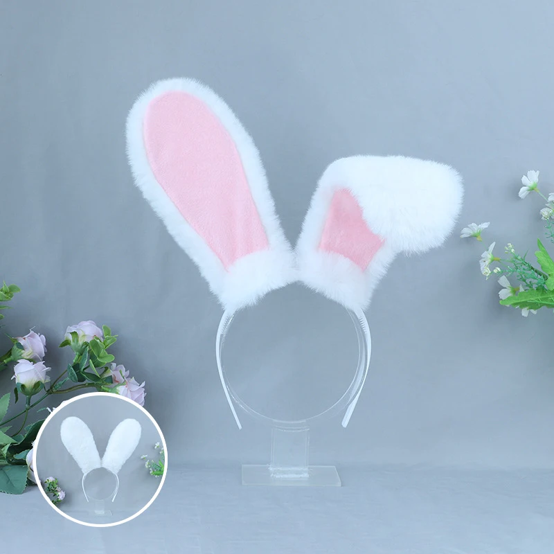 

Cute Women Girls Plush Long Rabbit Ears Hair Hoop Cosplay Anime Women Cartoon Adjustable Plush Bunny Ear Party Cosplay Props
