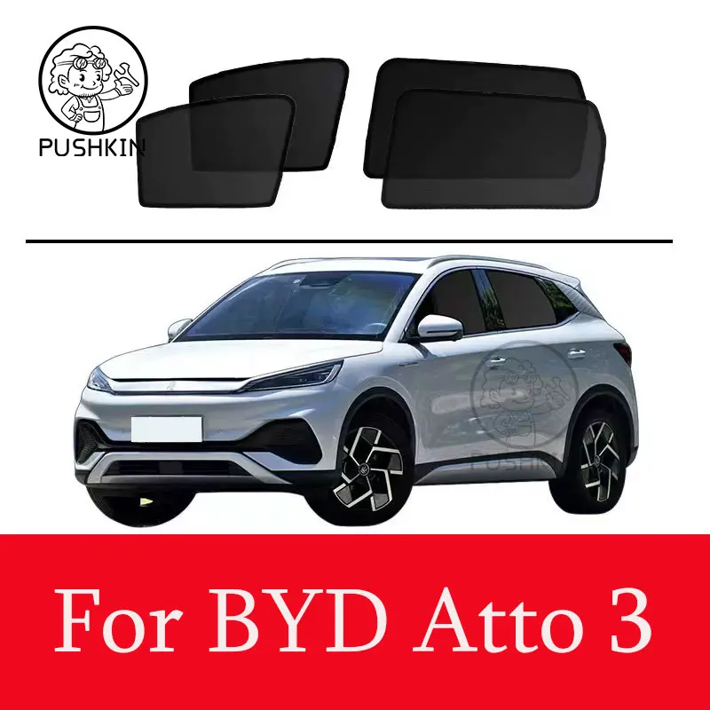 

For BYD Atto 3 Yuan Plus EV 2022 2023 Accessories Custom Car Sunshade Visor Mesh Curtain Side Window Sun Shade UV Heat Sunshield
