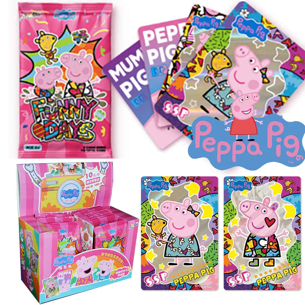 

Anime Peppa Pig Colorful Time Card SSP SSR SP ZR Mummy Pig Peppa George Daddy Pig Rare Cute Collection Cards Boys Children Gifts