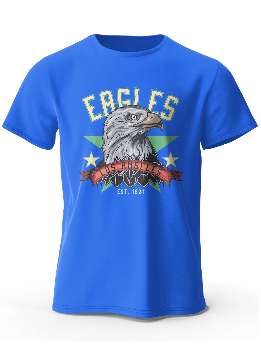

Мужская классическая футболка BOLF с принтом «Eagles Los Angeles», модные топы из 100% хлопка с коротким рукавом, футболки