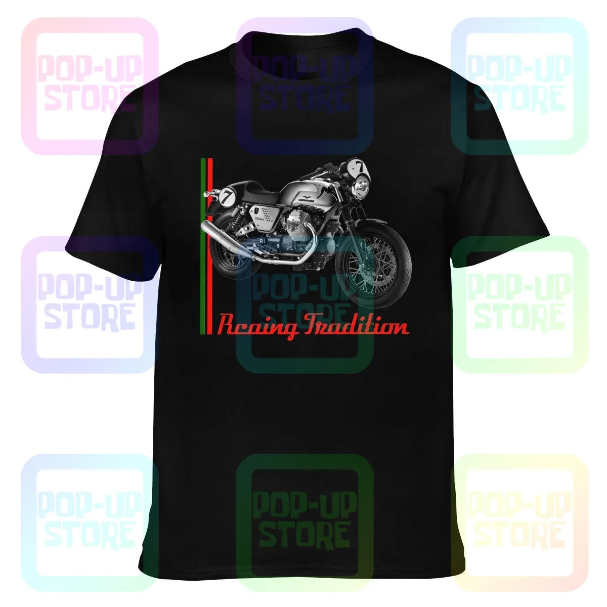 Moto Guzzi V7 Cafe футболка с рисунком гонщик симпатичная Ретро хипстерская