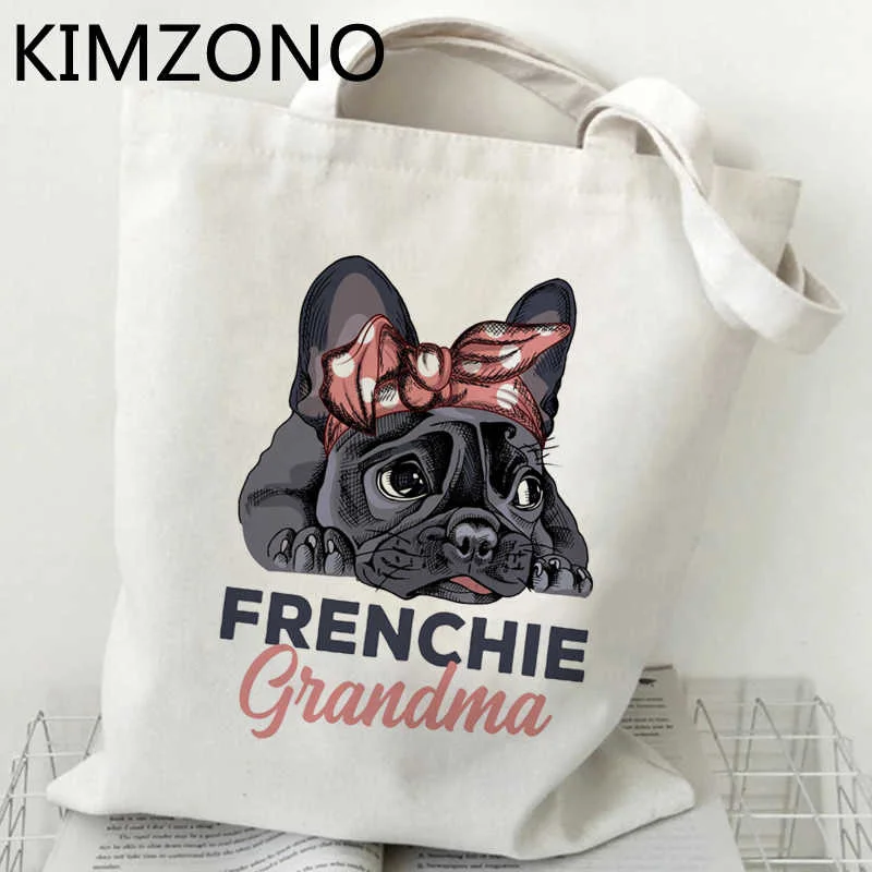 

French Bulldog shopping bag canvas shopper grocery bolso bolsa bag sacola bolsas reutilizables jute boodschappentas sacolas
