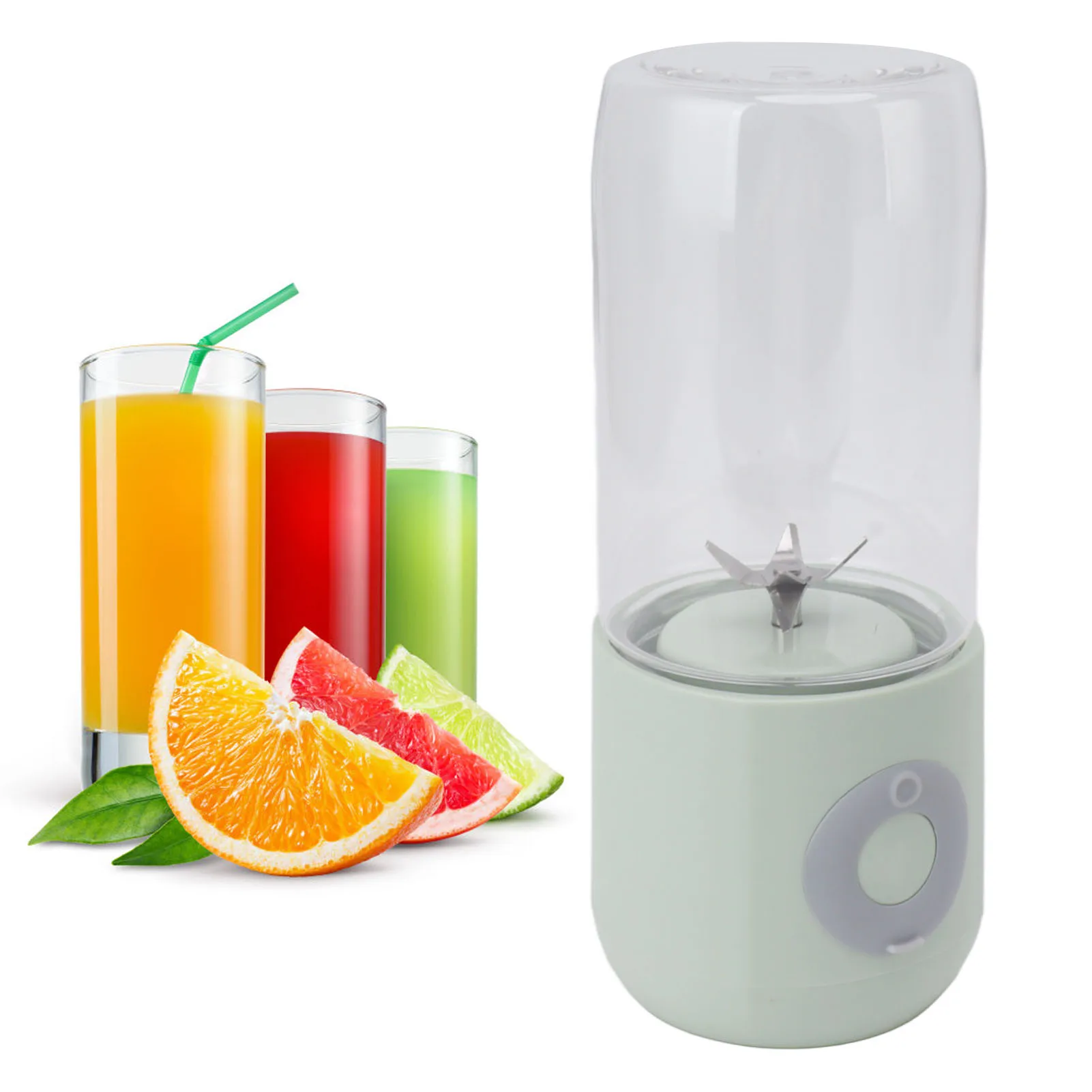 Electric USB Juicer Blender 6 Leaf Blades 1300mAh 500ml Portable Blender Cup for Fruit Juice Milkshake Soybean Milk