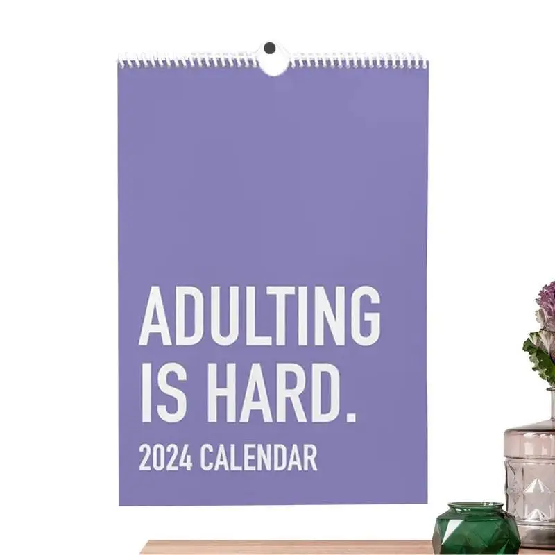 

Настенный календарь 2024, ежемесячный настенный календарь, ежедневная сетка, настенный календарь с забавными и совместимыми цитатами о том, как быть взрослым