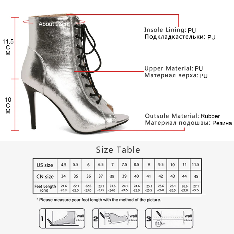 GOGD Women Stiletto Patent Pu Ankle Boots Summer Luxury Sexy Peep Toe Shoes Gladiator High Heels Lace-Up Party For Women 2023 images - 6