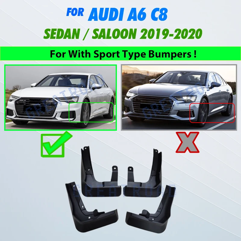 

Автомобильные брызговики для Audi A6 Saloon S-Line Sport C8 2019 ~ 2020, брызговики на крыло, брызговики, аксессуары для брызговиков