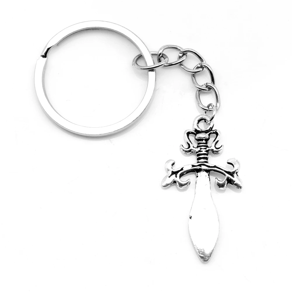 

1pcs Antique Silver Color 20x35mm Knife Keychain Handmade Jewerly Diy