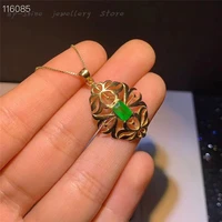new 925 silver inlaid natural emerald pendant fine craftsmanship light luxury jewelry can be customized