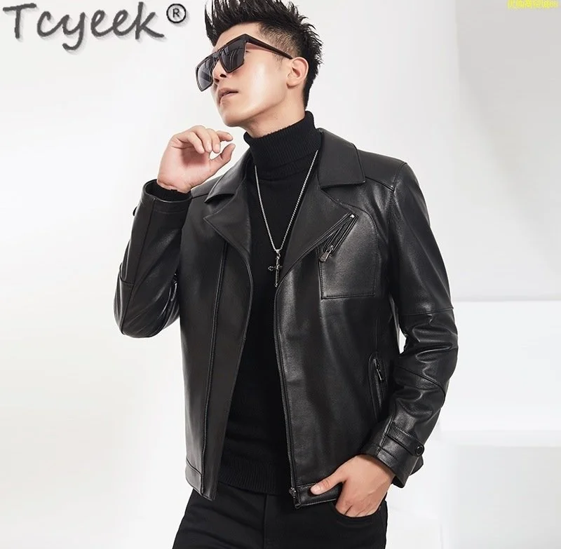 

Motorcycle Real Jacket Men Clothes Fashion Genuine Cow Leather Jackets Male Coat Spring Fall 2023 Jaqueta Couro