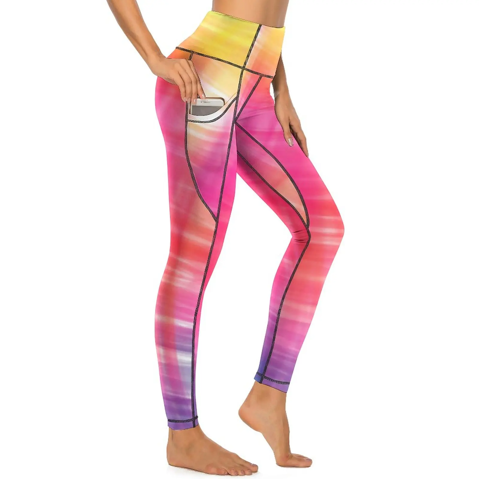 

Curving Tie Dye Leggings Abstract Ombre Fitness Yoga Pants Lady High Waist Retro Leggins Sexy Quick-Dry Graphic Sports Tights