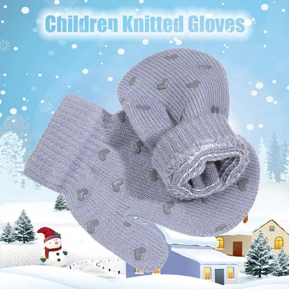 

Baby Boys Girls Soft Outdoor Sports Non-slip Kids Gloves Thick Warm Knitted Mittens Cute Cartoon