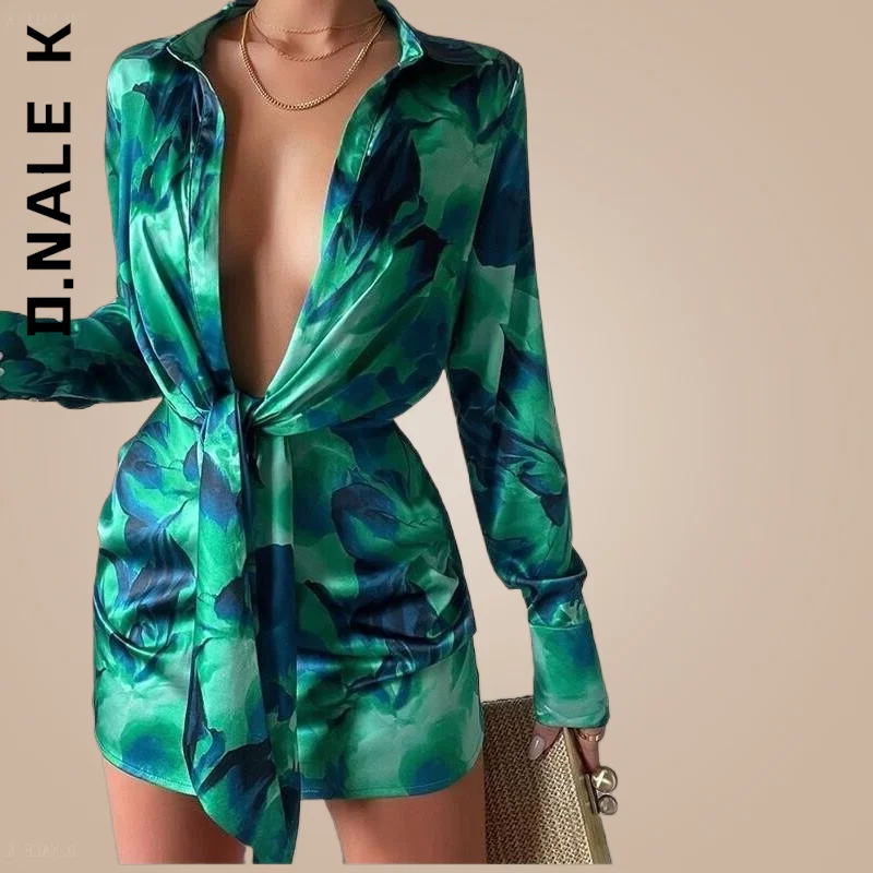 

Женское платье-рубашка с длинным рукавом и отложным воротником