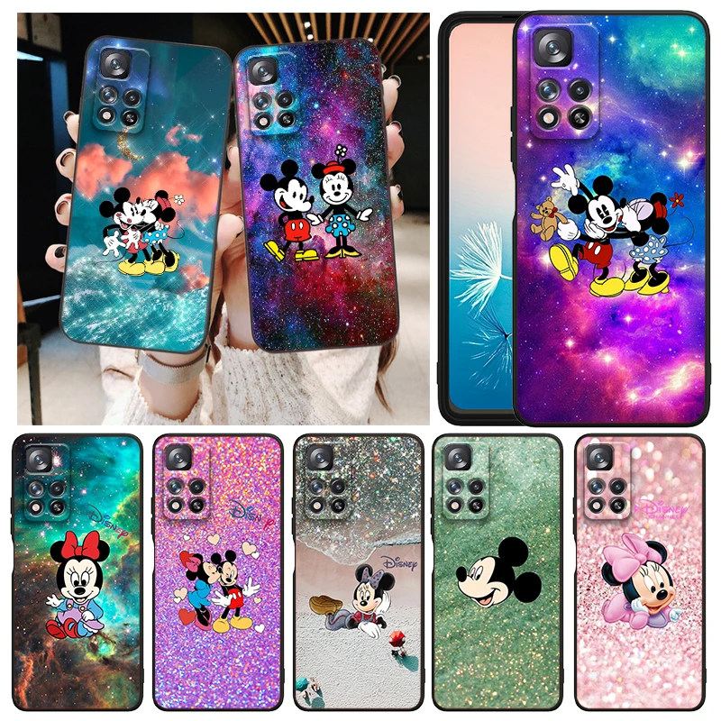 

Mickey Minnie colorful Phone Case For Xiaomi Redmi Note 12 11E 11S 11 11T 10 10S 9 9T 9S 8T 8 Pro Plus 5G Black TPU Cover