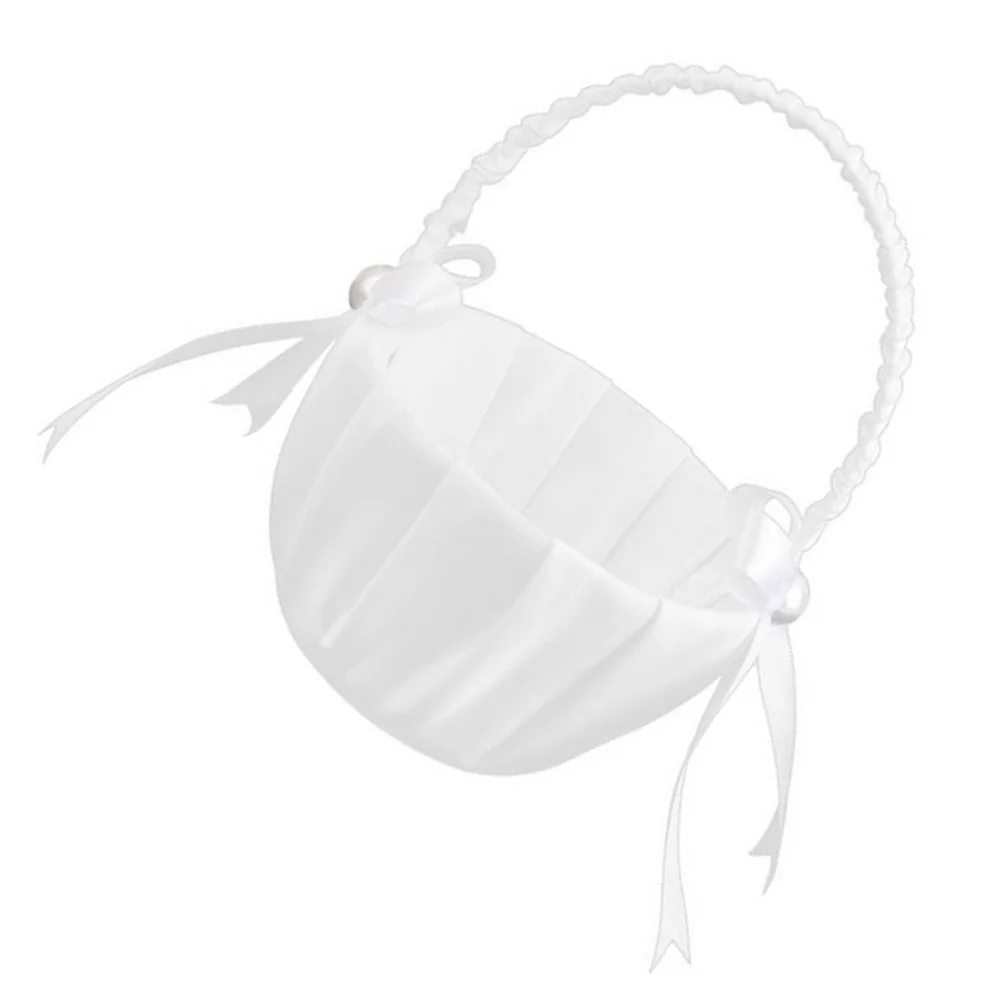 

Wedding Flower Girl Baskets: 2pcs Flower Baskets Rustic Bowknot Wedding Basket Bride Basket Candy Gift Bag Storage Bins Wedding