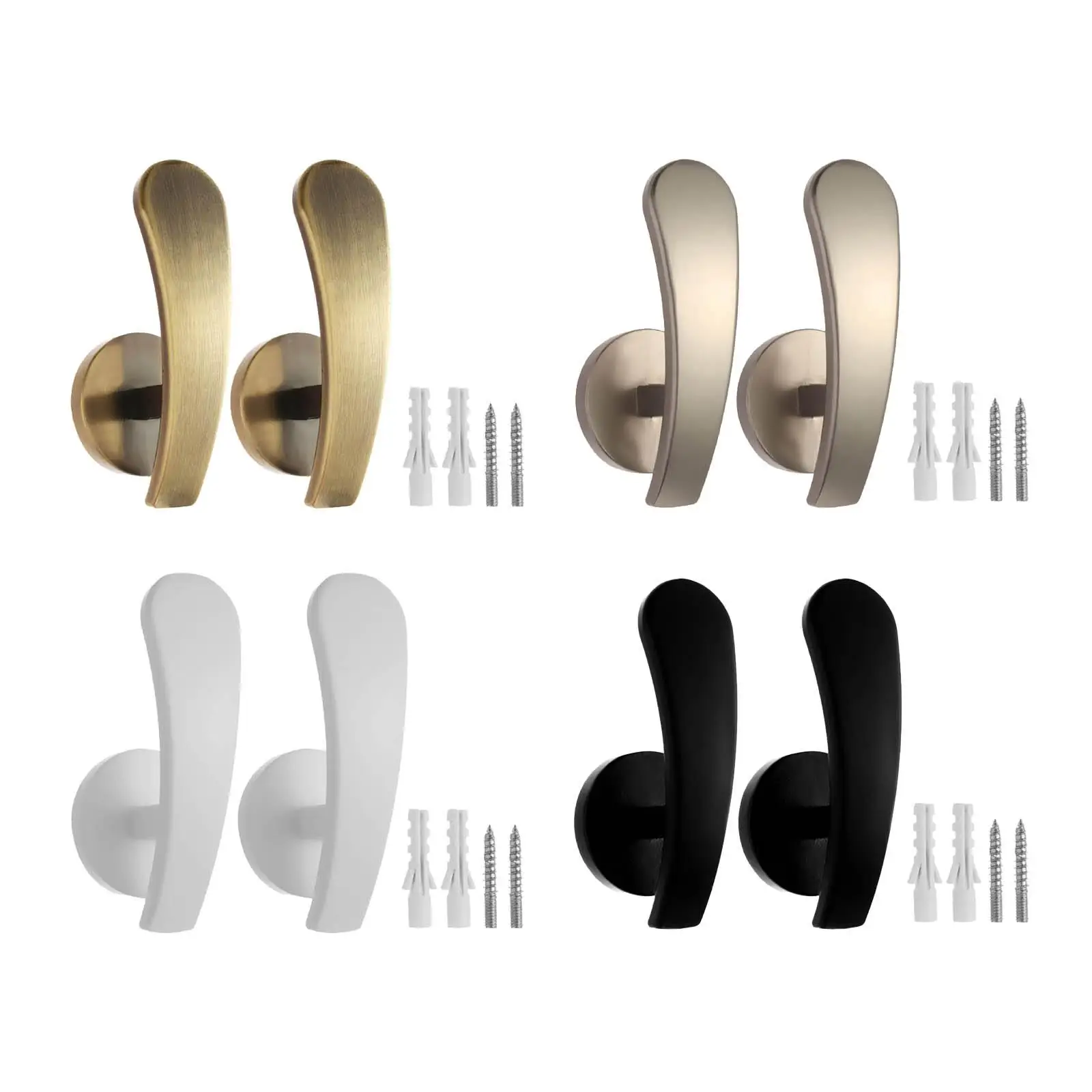 

2 Pieces Elegant Curtain Holdbacks Drapery Tieback Hooks for Home Decor