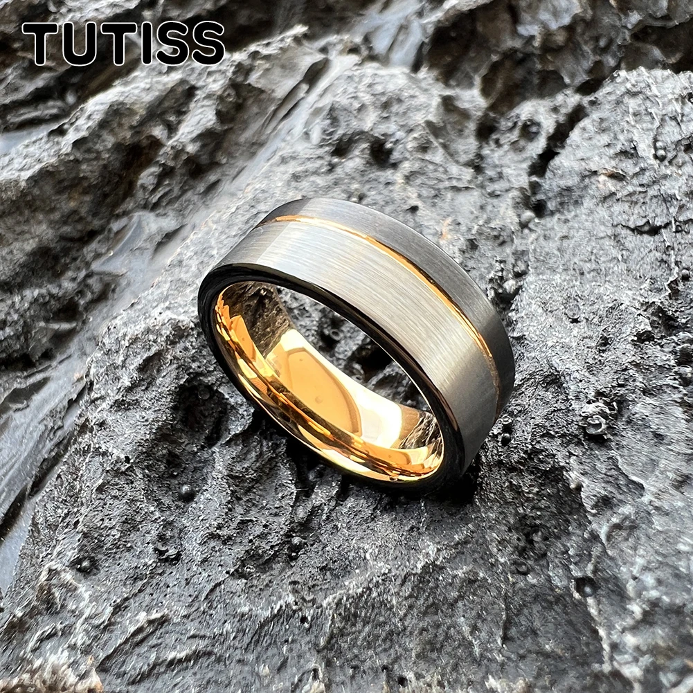 Модное плоское кольцо TUTISS 6 мм 8 для мужчин и женщин из карбида вольфрама