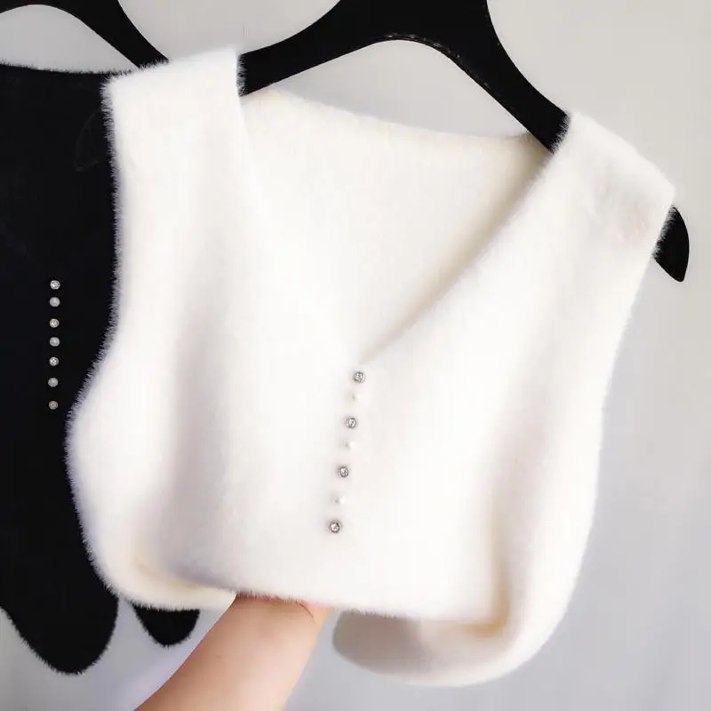 Женский однобортный жилет из искусственного меха норки однотонный трикотажный