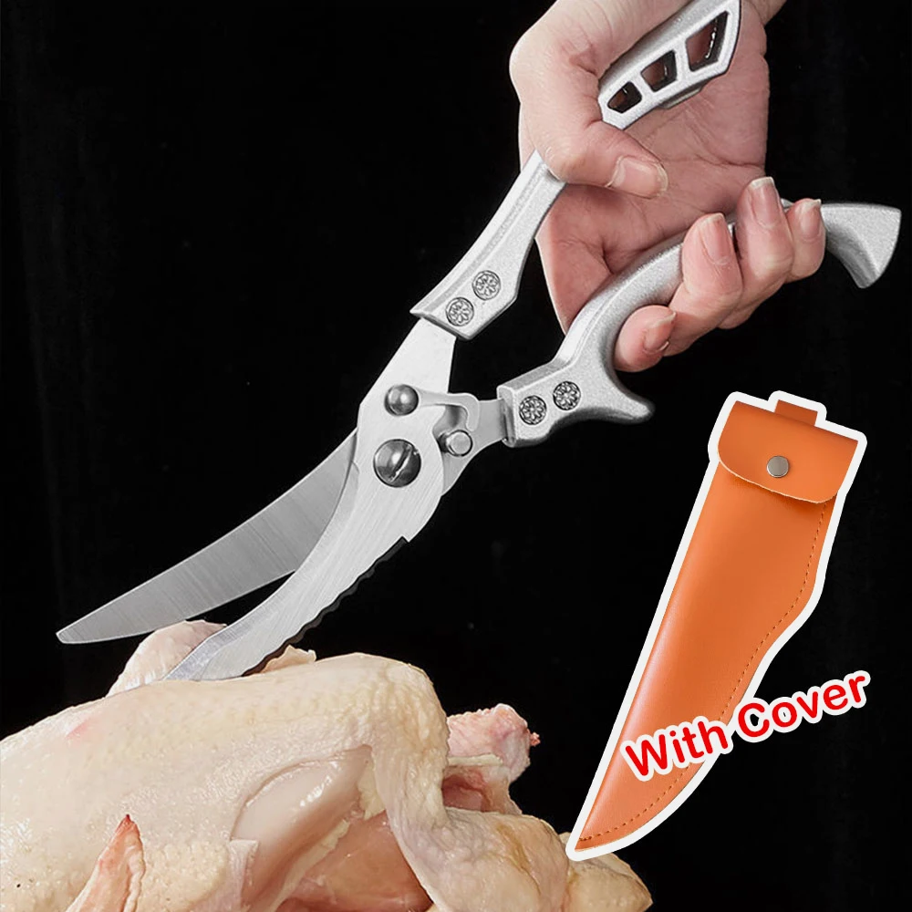 

Stainless Steel Kitchen Scissors Chicken Bone Kitchen Shears Duck Fish Cutter Shears Fishing Hunting Camping Kitchen Chef Knife
