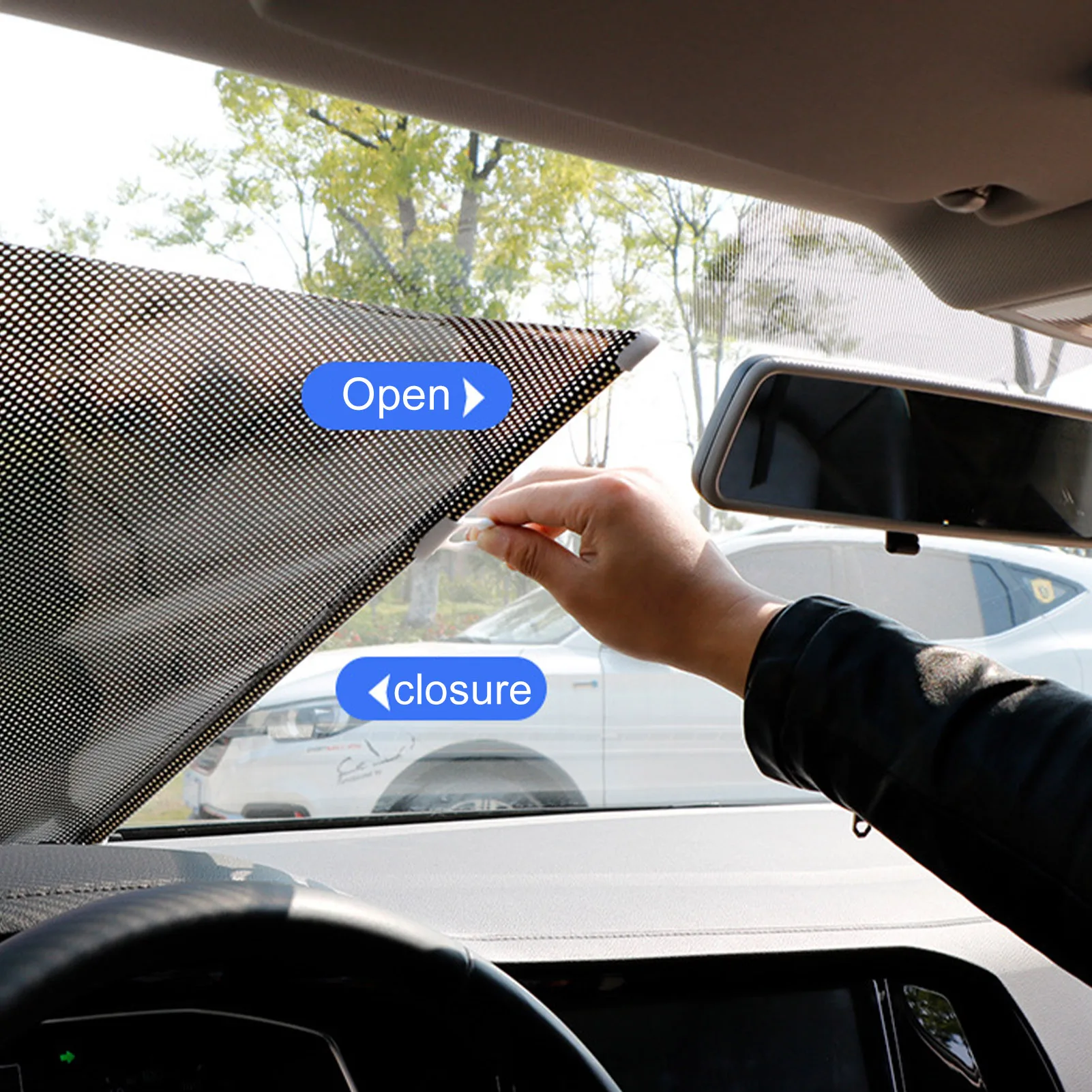 Автомобильные роллерные шторы солнцезащитные для боковых окон Retractable Shade Visor Windshield Blind on.