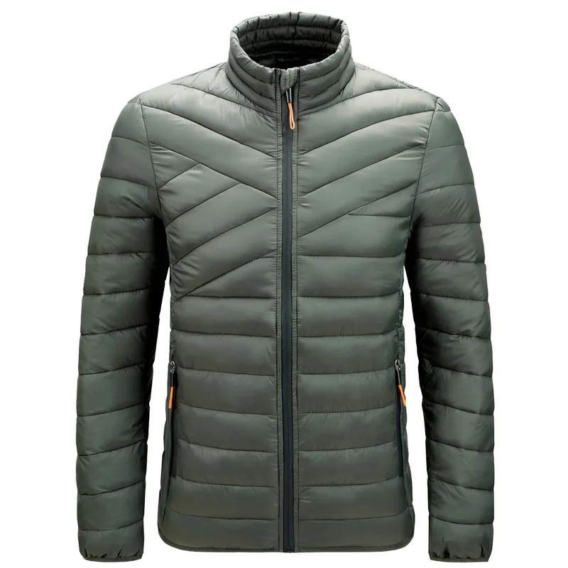 Men's Lightweight Warm Padded Multicolor Striped Padded Jacket