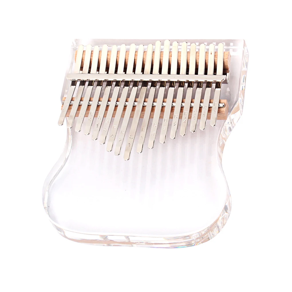 

Acrylic Thumb Piano Instrument Musical Toys Transparent Polished Surface Special-shaped 17 Keys Kalimba Kids Adult Teaching