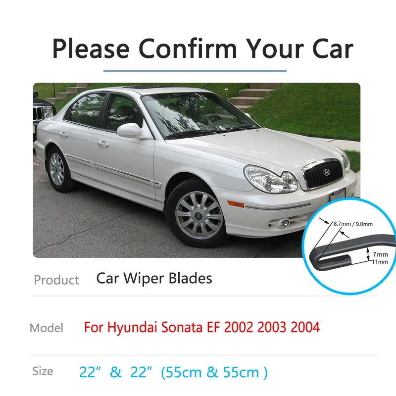 Для Hyundai Sonata EF MK4 2002 2003 2004 щетки стеклоочистителя резиновый резак для лобового