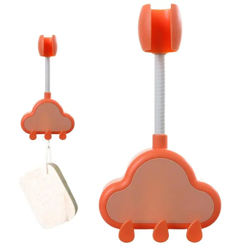 

Shower Handle Holder Shower Wand Holder Cloud Shape Self Adhesive Wall Mount Rotatable For Toilet And Kitchen With Hooks
