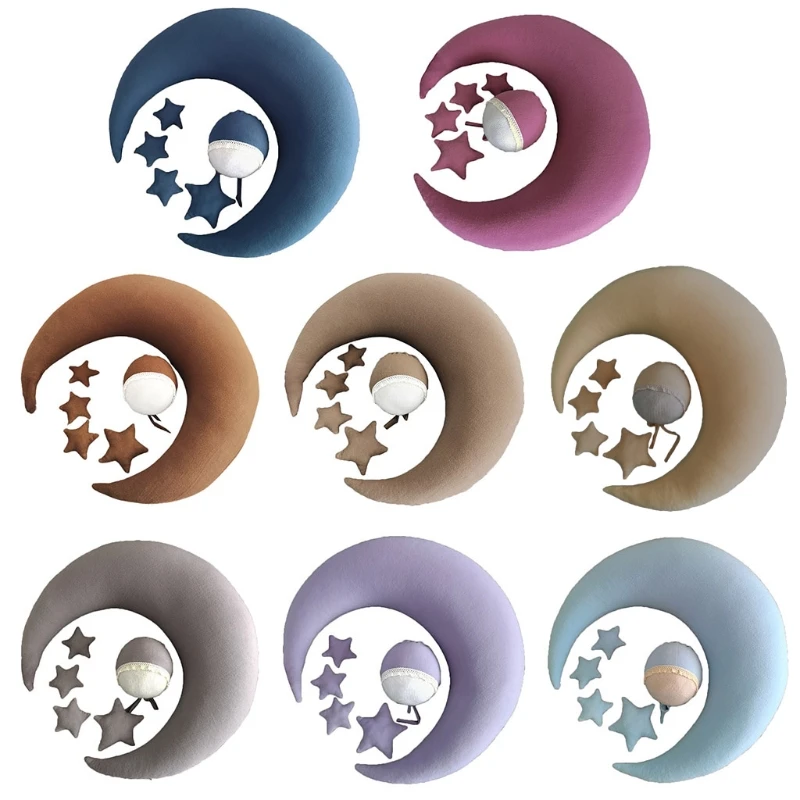 

Baby Hat Posing Beans Moon Pillow Stars Set Newborn Infants Photography Props