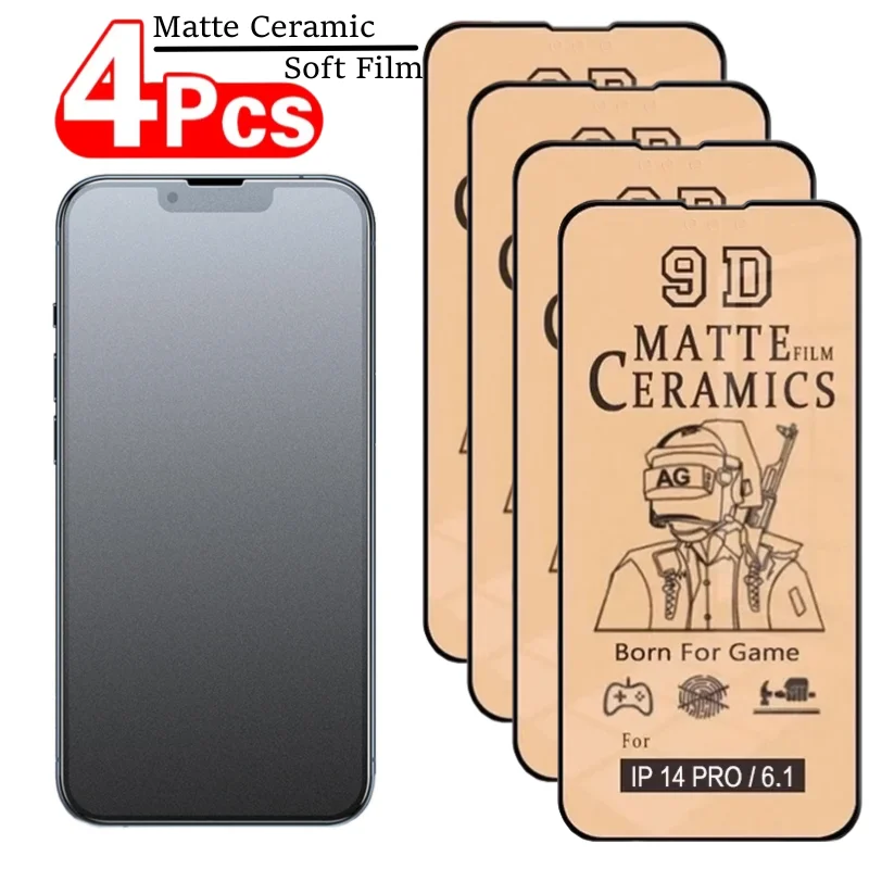 Pellicola In Ceramica Opaca Morbida Da 4 Pezzi Per Iphone 14 Pro Max Proteggi Schermo Per Iphone 13 12 11 X Xr Xs Max Mini 7 8 6 6S Plus Se