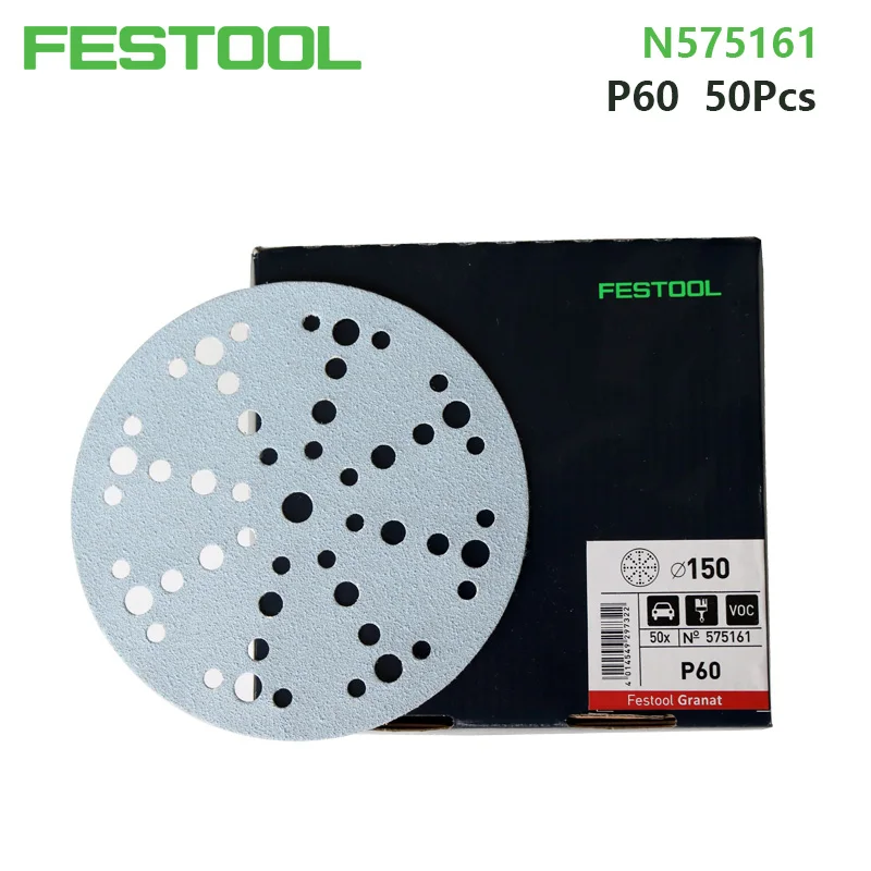 FESTOOL Abrasive Sheet Granat 6-Inch (150mm) Diameter Sanding Discs P60 P80 P120 P180 P240 P280 P320 P400 P500 P800 P1000
