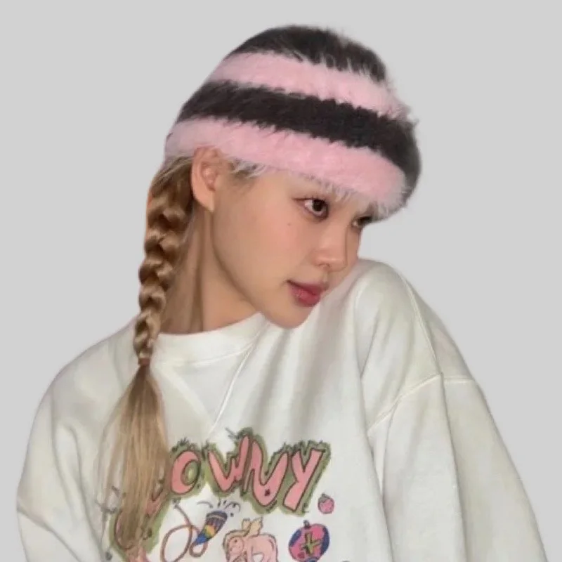 

Rabbit Fur Beanies Soft Warm Fluffy Winter Hat for Women Angora Knitted Hat Skullies Beanies Female Bonnet Woman Knit Cap