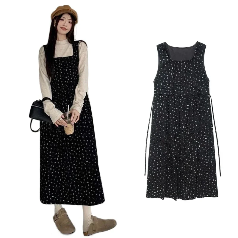 Женский вельветовый комплект из юбки и жилета с длинным рукавом