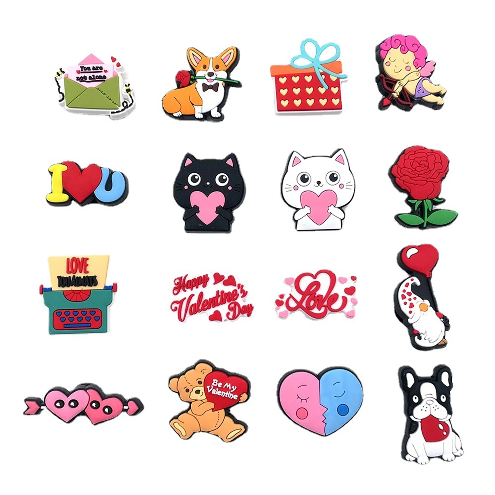 

16 шт. подвески для обуви для подростков, украшения для обуви на День святого Валентина, подвески, аксессуары для обуви, забивка, сандалии, обу...