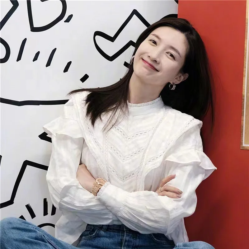 

Women's Spring And Summer French Retro High-end Light Luxury Top New Temperament Ladies Shirt