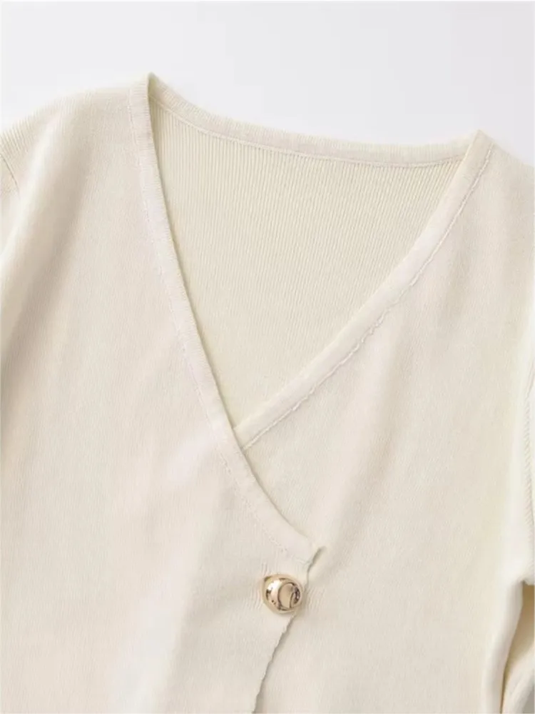 Шикарный тонкий вязаный кардиган свитер для женщин осень-зима 2024 новый