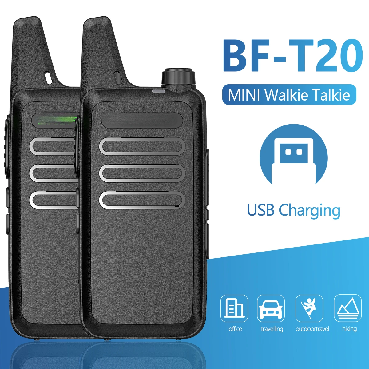 

Портативная мини-рация UHF 400-470 МГц, 1 или 2 шт.