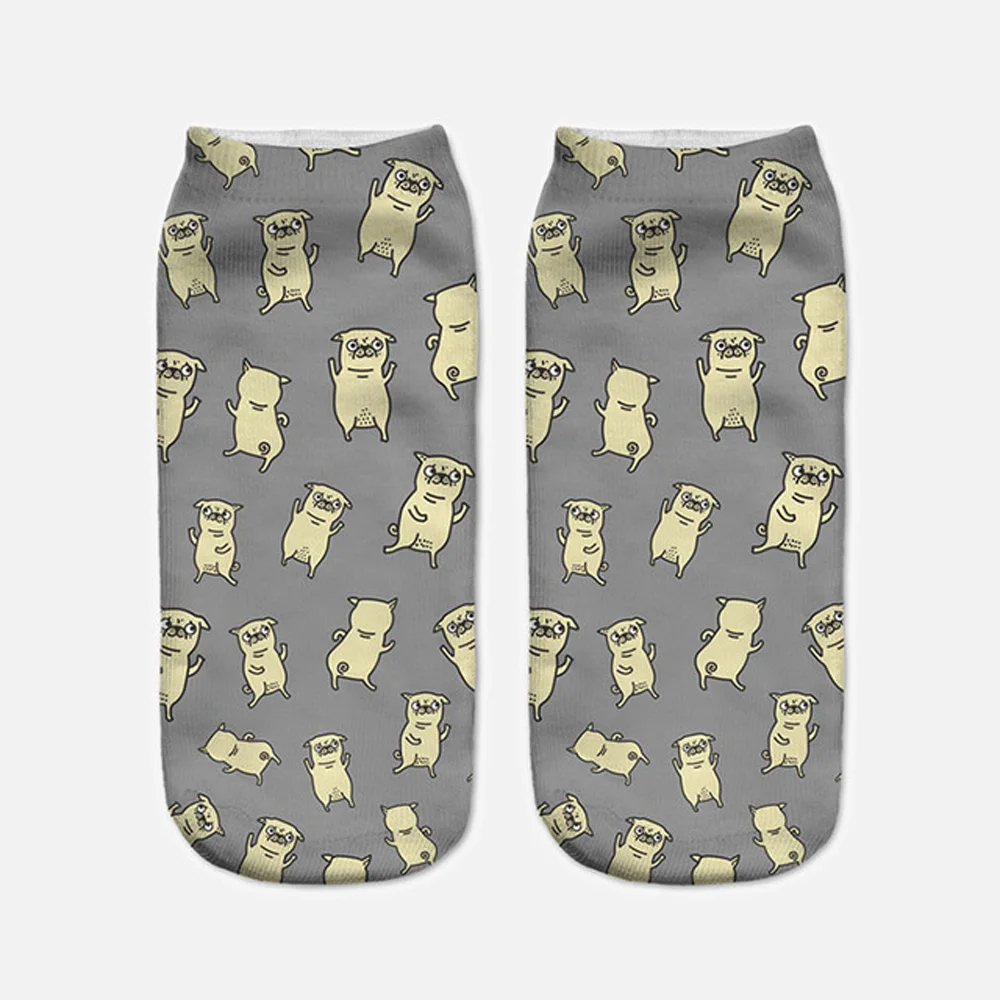 

2022 New Cute 3D Print Socks Cool Lovely Dogs Women Ankle Socks Chaussette Animal Socks Art Cotton Hosiery Bad Dog Pug Life Sox