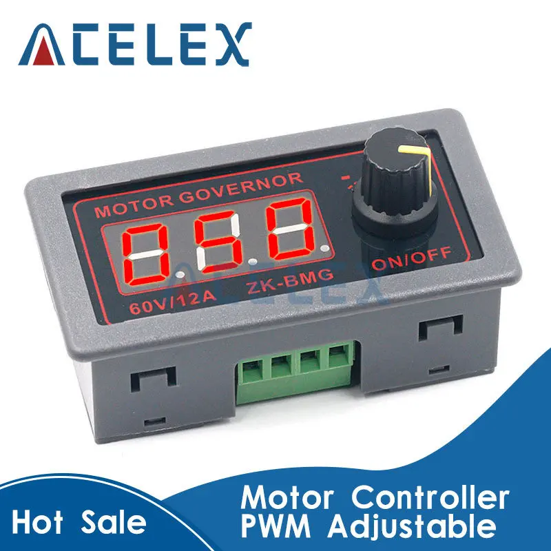 

DC 9-60V 12v 24v 36V 48V 12A DC Motor Controller PWM Adjustable Speed Digital display encoder duty ratio frequency ZK-BMG