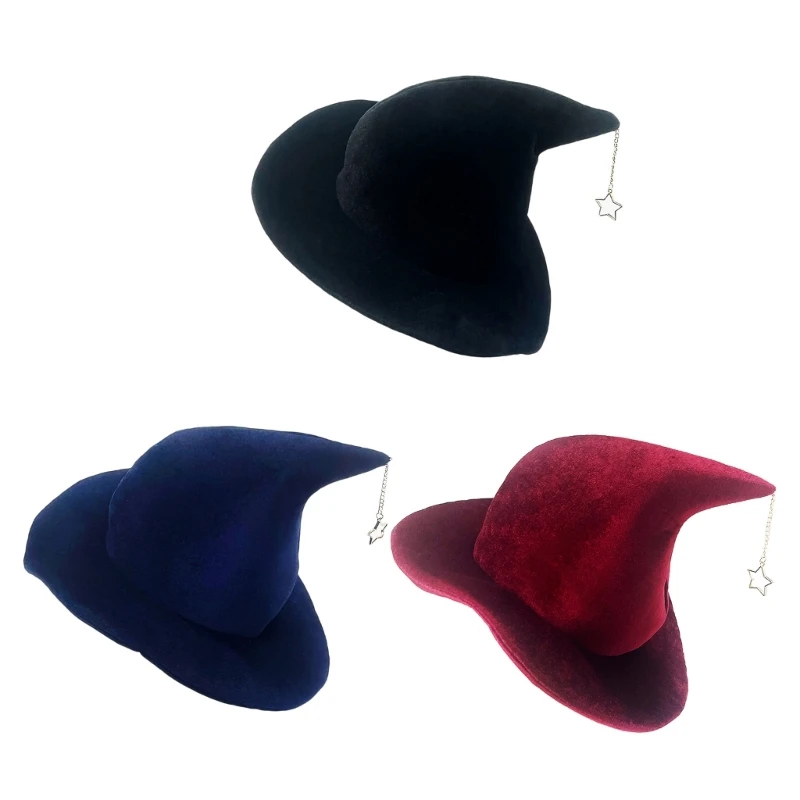 

L93F Halloween Witch Hat Masquerade Witch Hats Exquisite Pendant