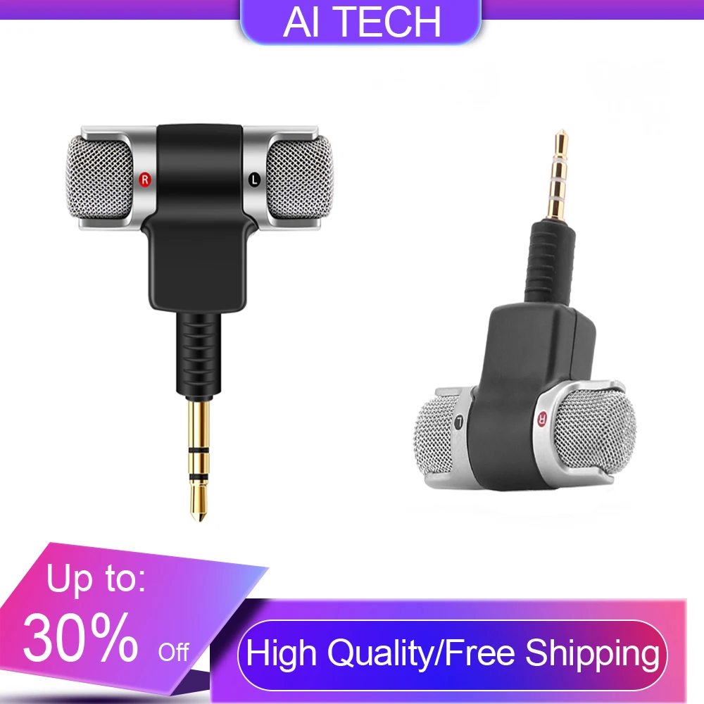 

Mini Dual Channel Portable Mobile Phone Microphone Stereo Recorder 3.5mm Plug Jack Microphone For Professional Phone Microphone