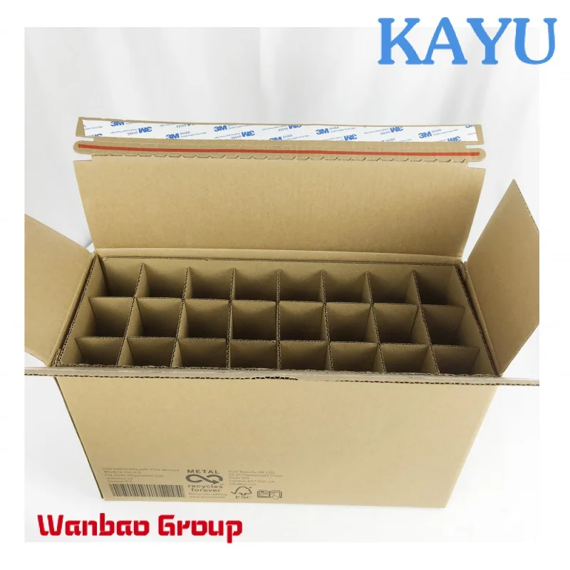 Wholesale cardboard box packaging wine custom printed shipping box with dividers carton box