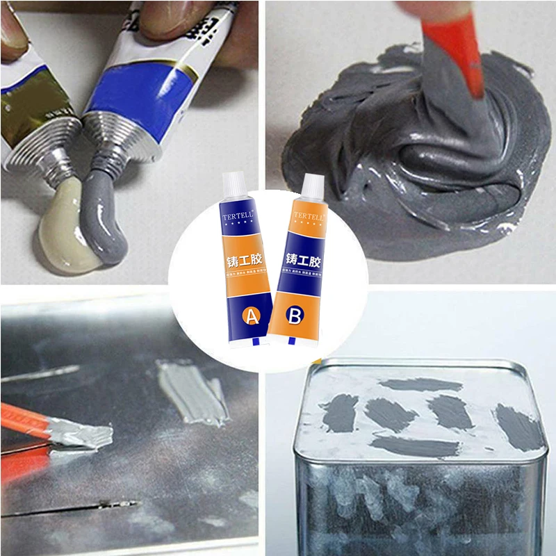 70/40/10g Industrial Repair Paste Glue Heat Resistance Cold Weld Metal Repair Paste A&B Adhesive Gel Casting Agent Tools