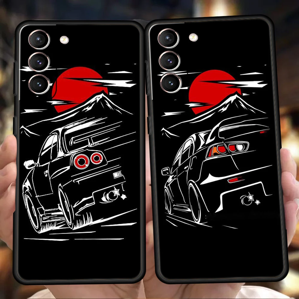 

JDM Car Phone Case For Samsung S23 S22 S20 S21 FE Note S21 20 10 Ultra S10 S10E M22 M32 M31 5G Plus TPU Shell Fundas Coque Bag